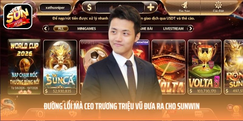Đường lối mà CEO Trương Triệu Vũ đưa ra cho SUNWIN Đường lối mà CEO Trương Triệu Vũ đưa ra cho SUNWIN